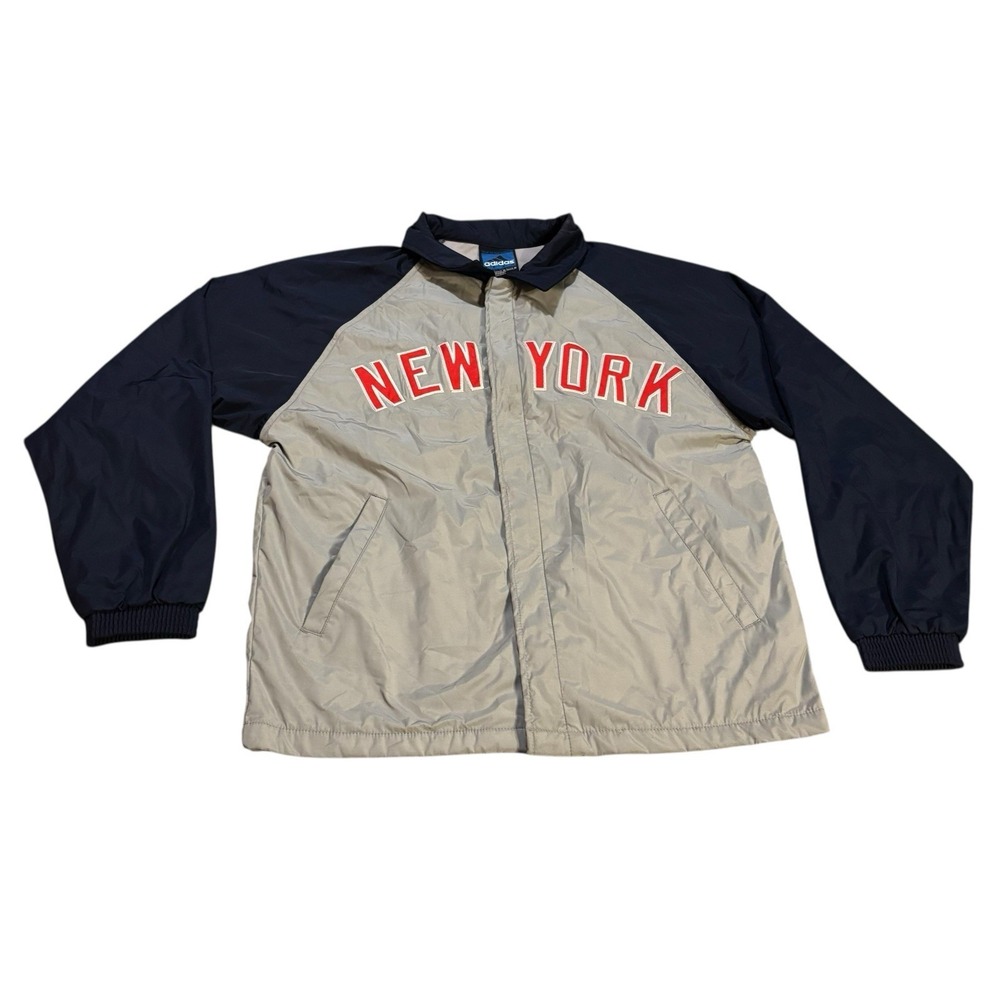 Adidas New York Mets Dugout Jacket Grey Blue Mens Medium‎ MLB